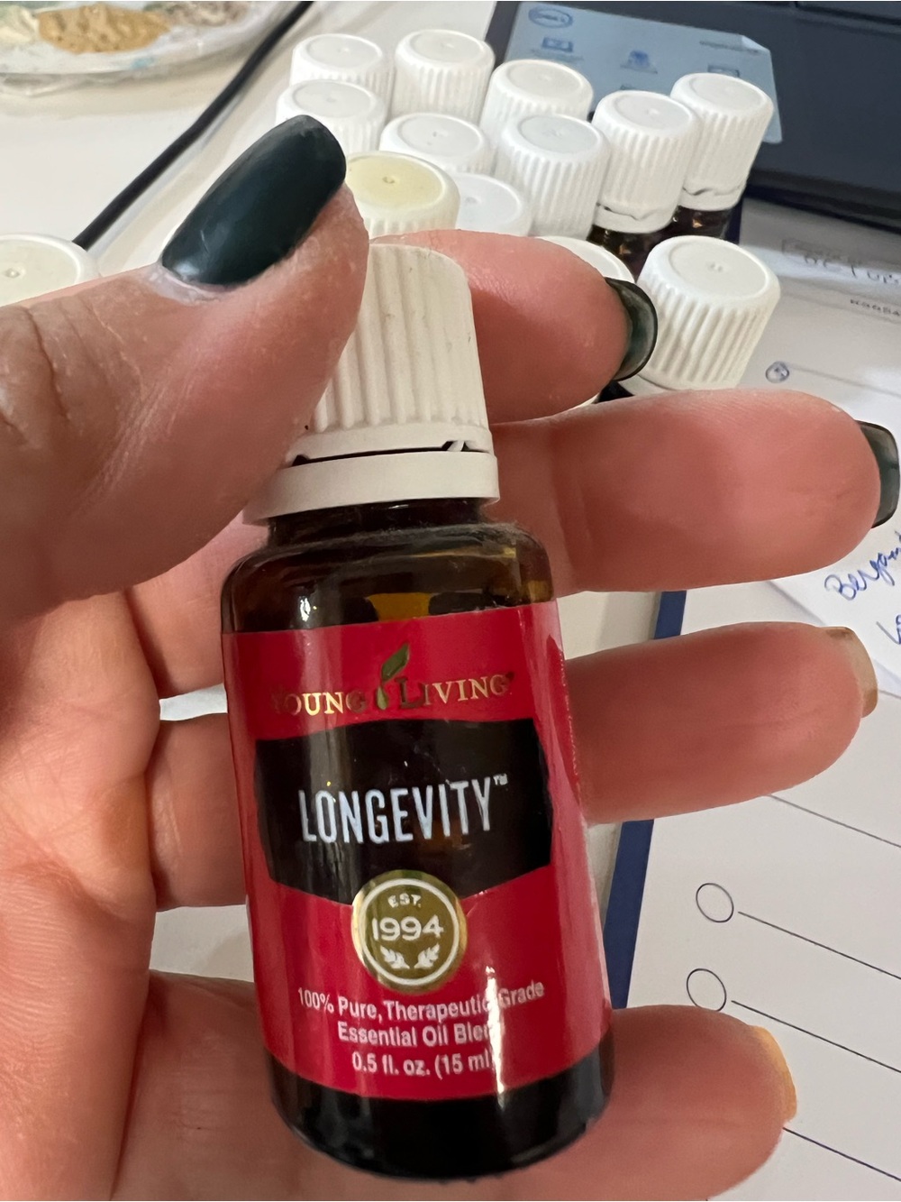 Young Living Longevity Essential Oil Blend - Red and Black Label